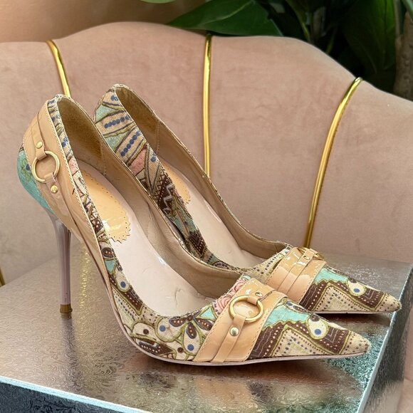 Pre-Loved: ALDO Chic Boho Patterned 4" Stiletto Heels! [Size 37] - Picture 1 of 7